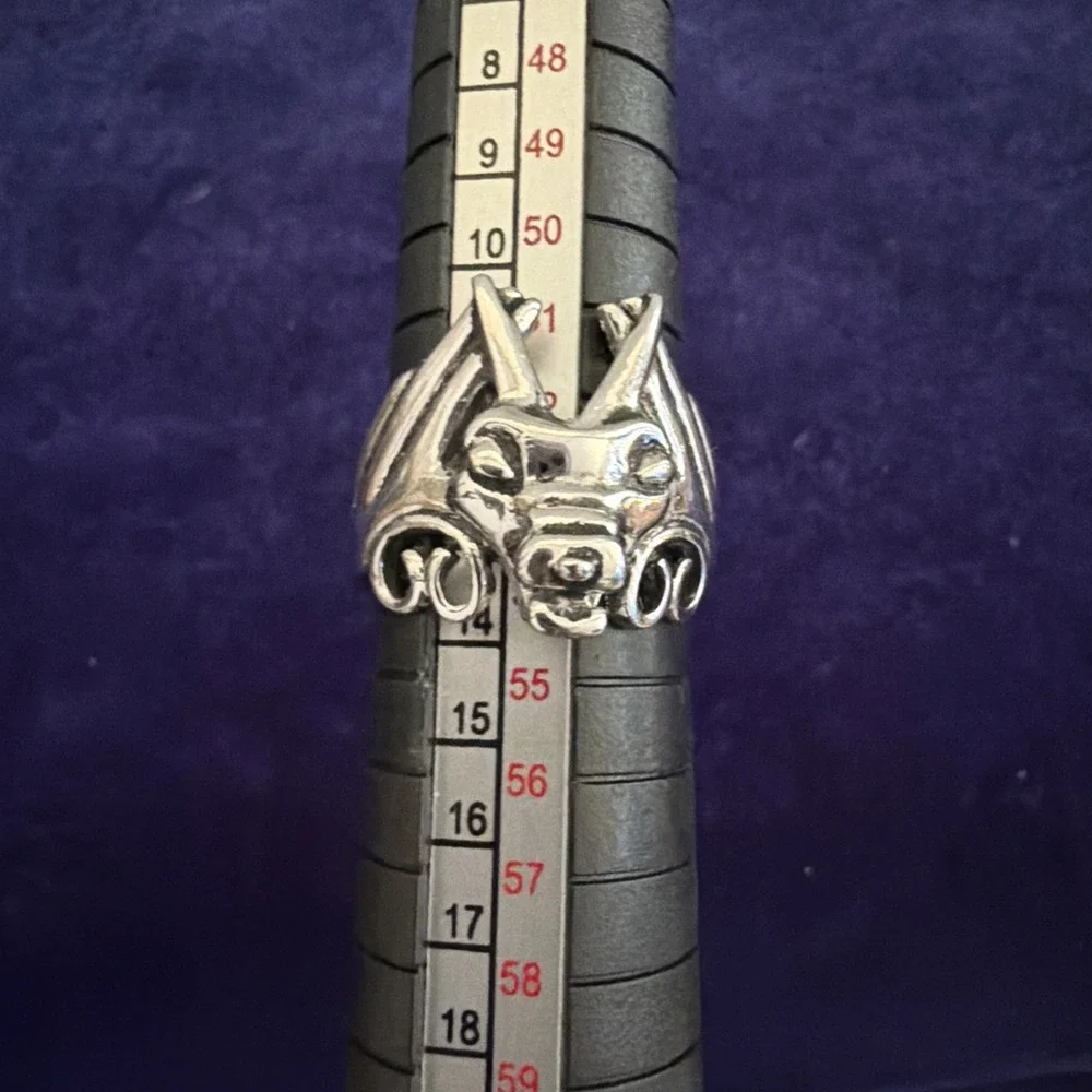 Solid EDCO Dragon Silver Tone Sz 6.5 Ring